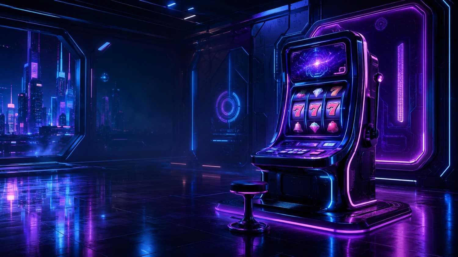 Gaming Wallpaper Slot 4K Inspirasi Visual Arcade, Neon dan Futuristic untuk Desktop