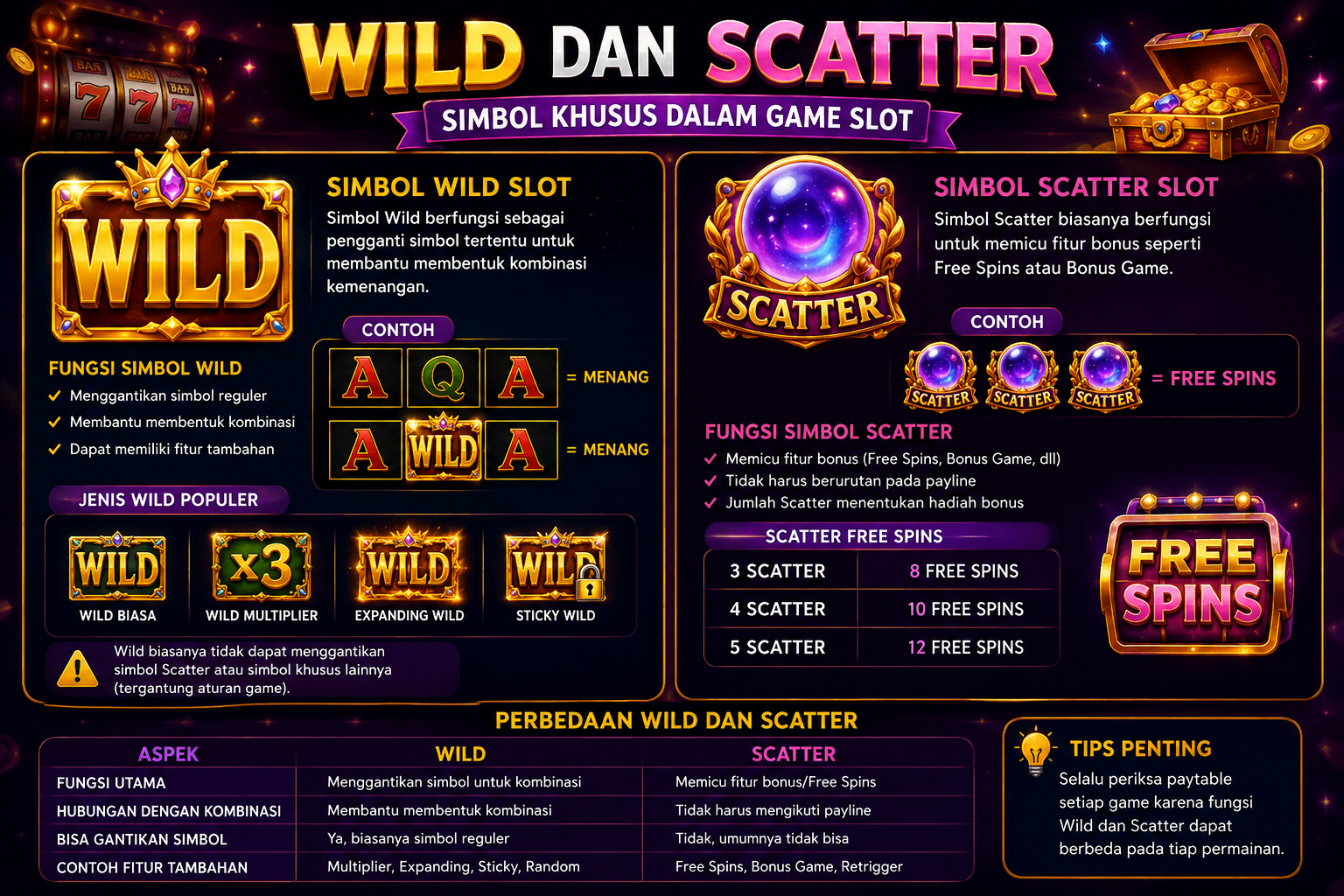 Wild dan Scatter Mengenal Fungsi Simbol Khusus dalam Game Slot